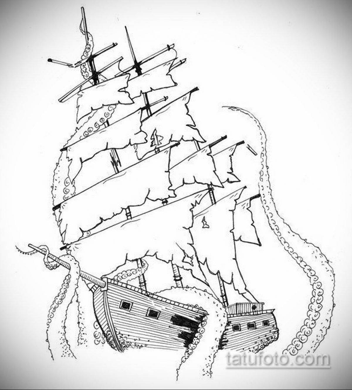 Generous black pearl ship coloring