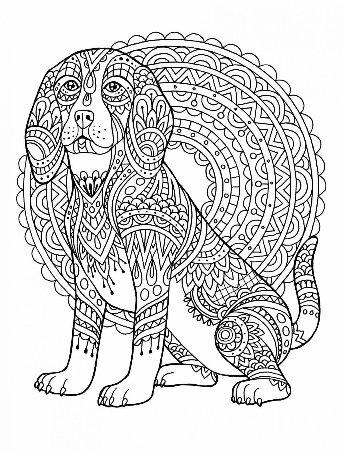 Coloring page unusual dog