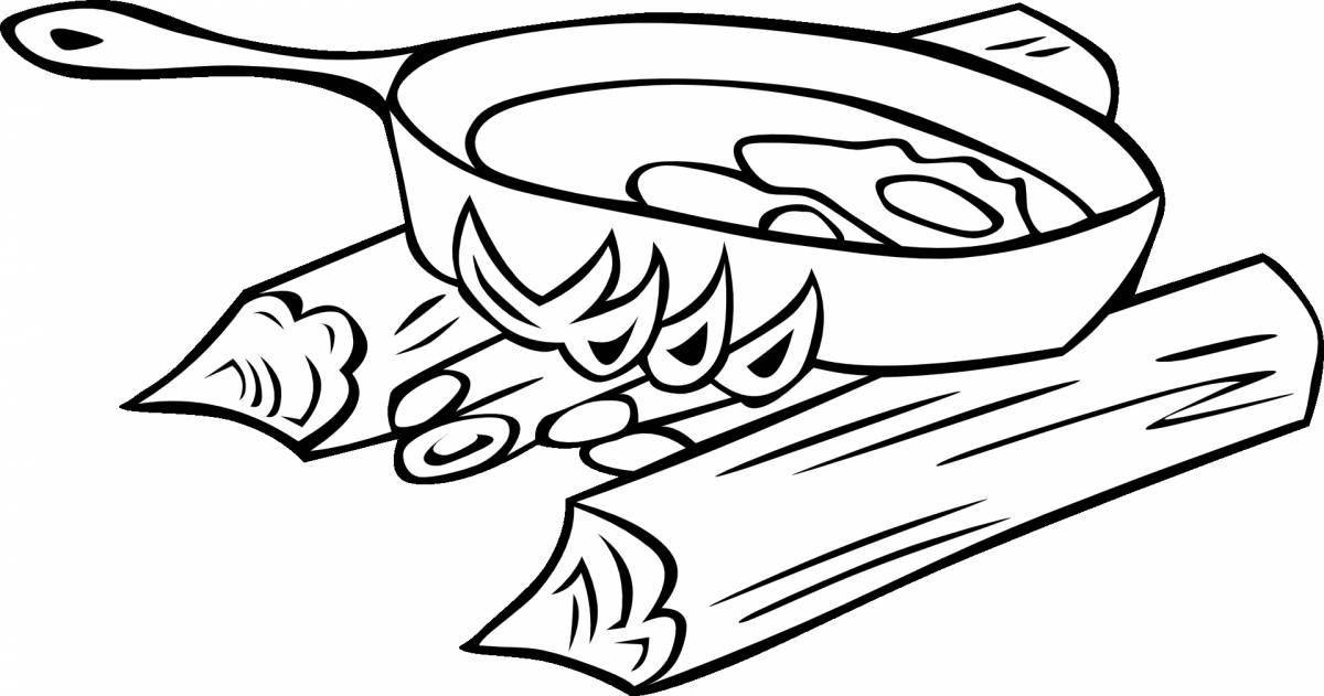 Animated toddler omelet coloring page
