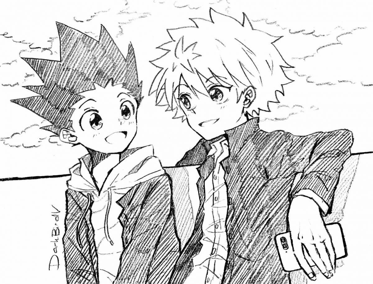 Coloring lively killua and gon