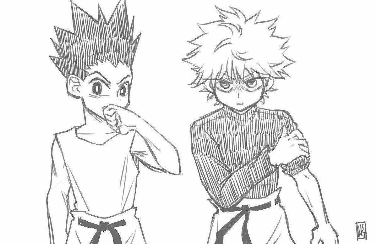 Glowing Killua and Gon coloring page