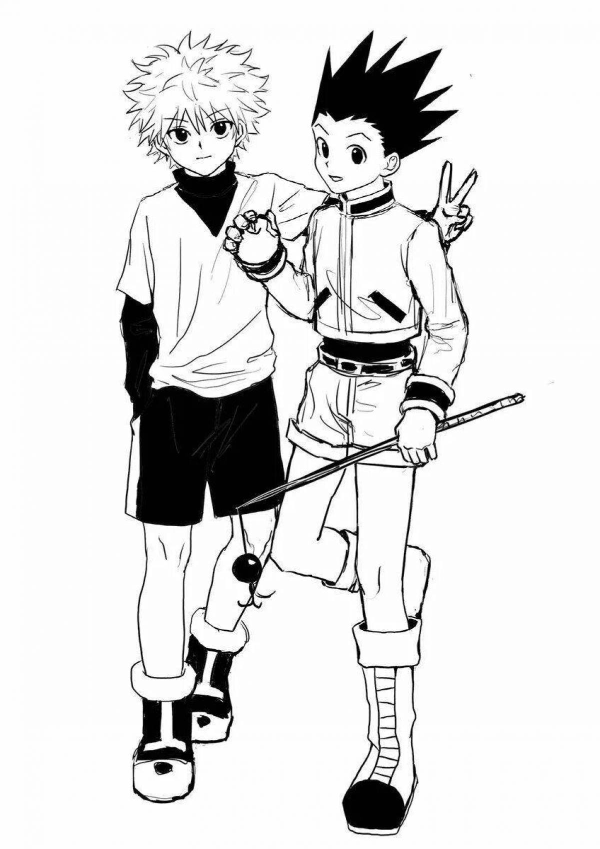 Раскраска сказочные киллуа и гон