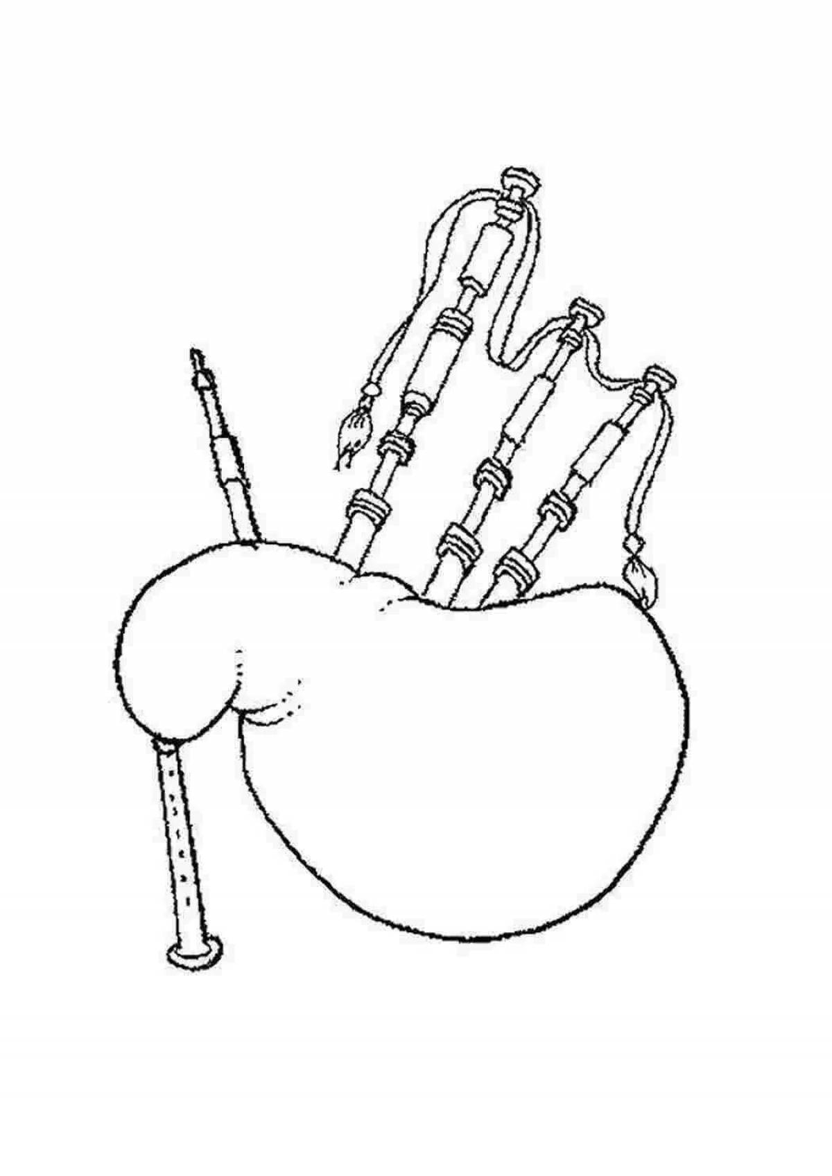 Coloring page musical instrument vibrant bells
