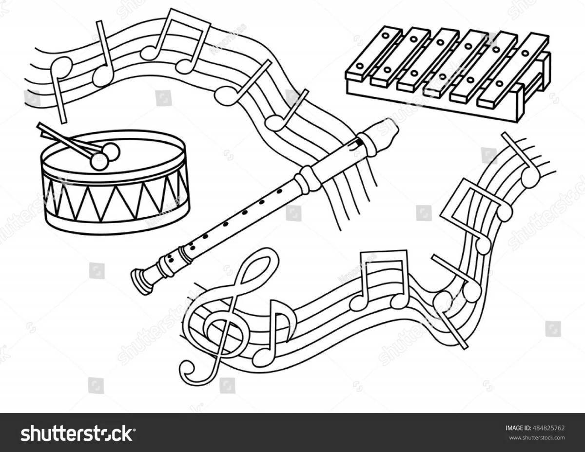 Radiant bells musical instrument coloring page