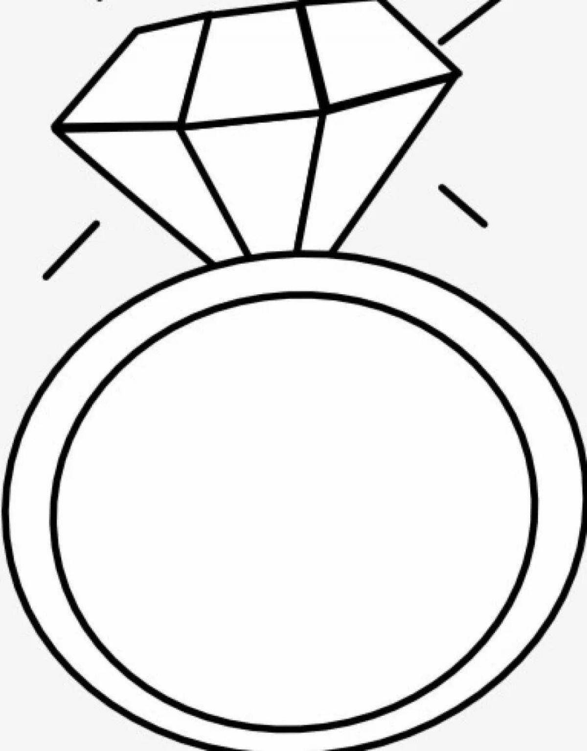 Величественная раскраска кольца с бриллиантом