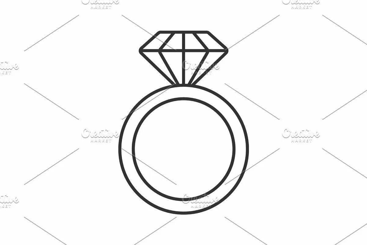 Великолепная раскраска кольца с бриллиантом