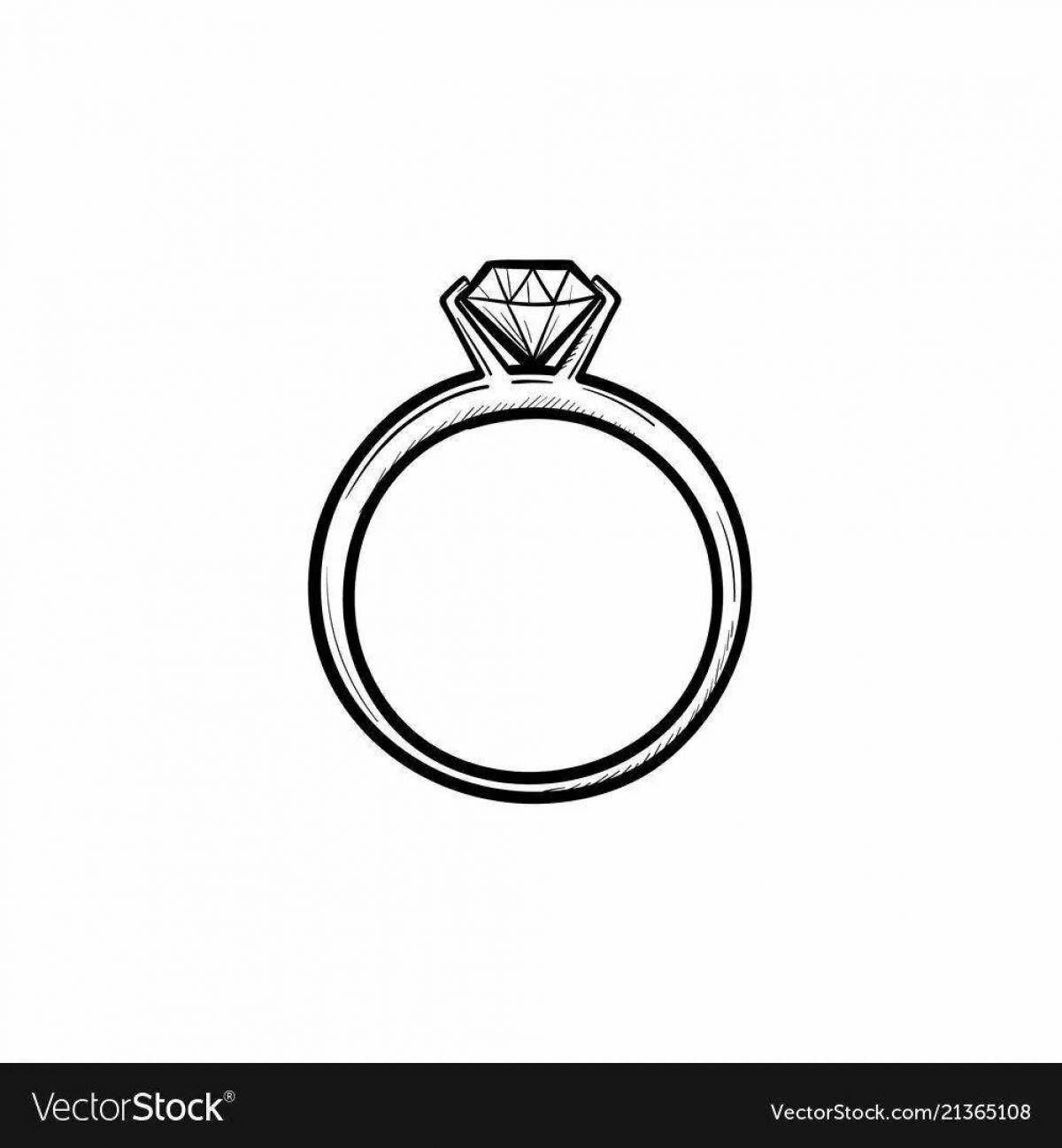 Элегантная раскраска кольца с бриллиантом