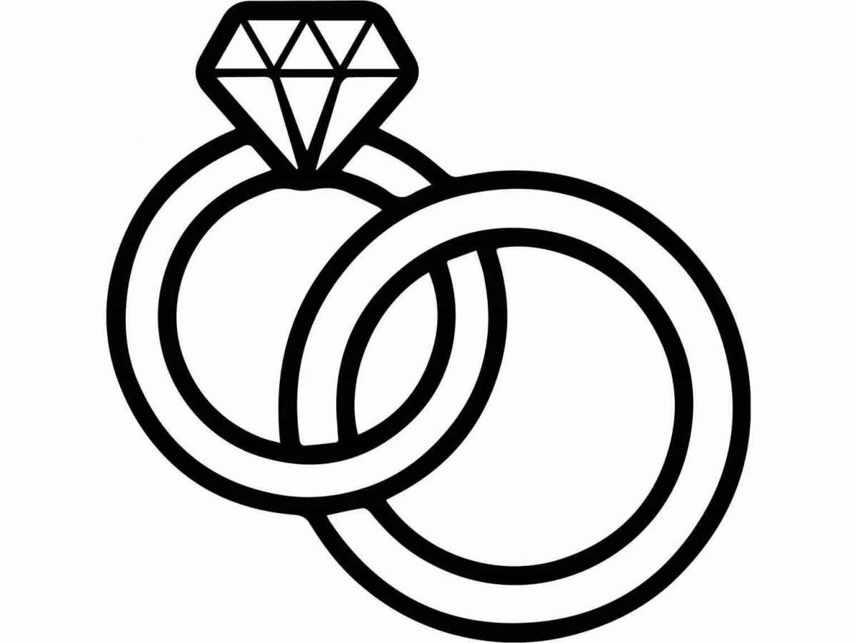 Роскошная раскраска кольца с бриллиантом
