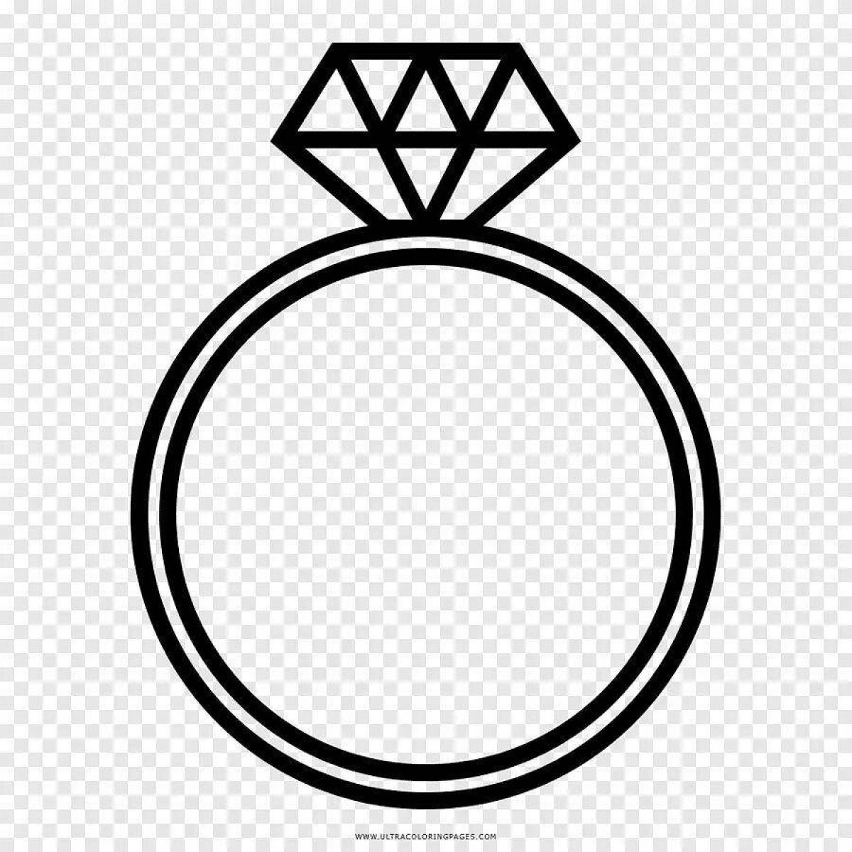 Нарисовать кольцо с бриллиантом