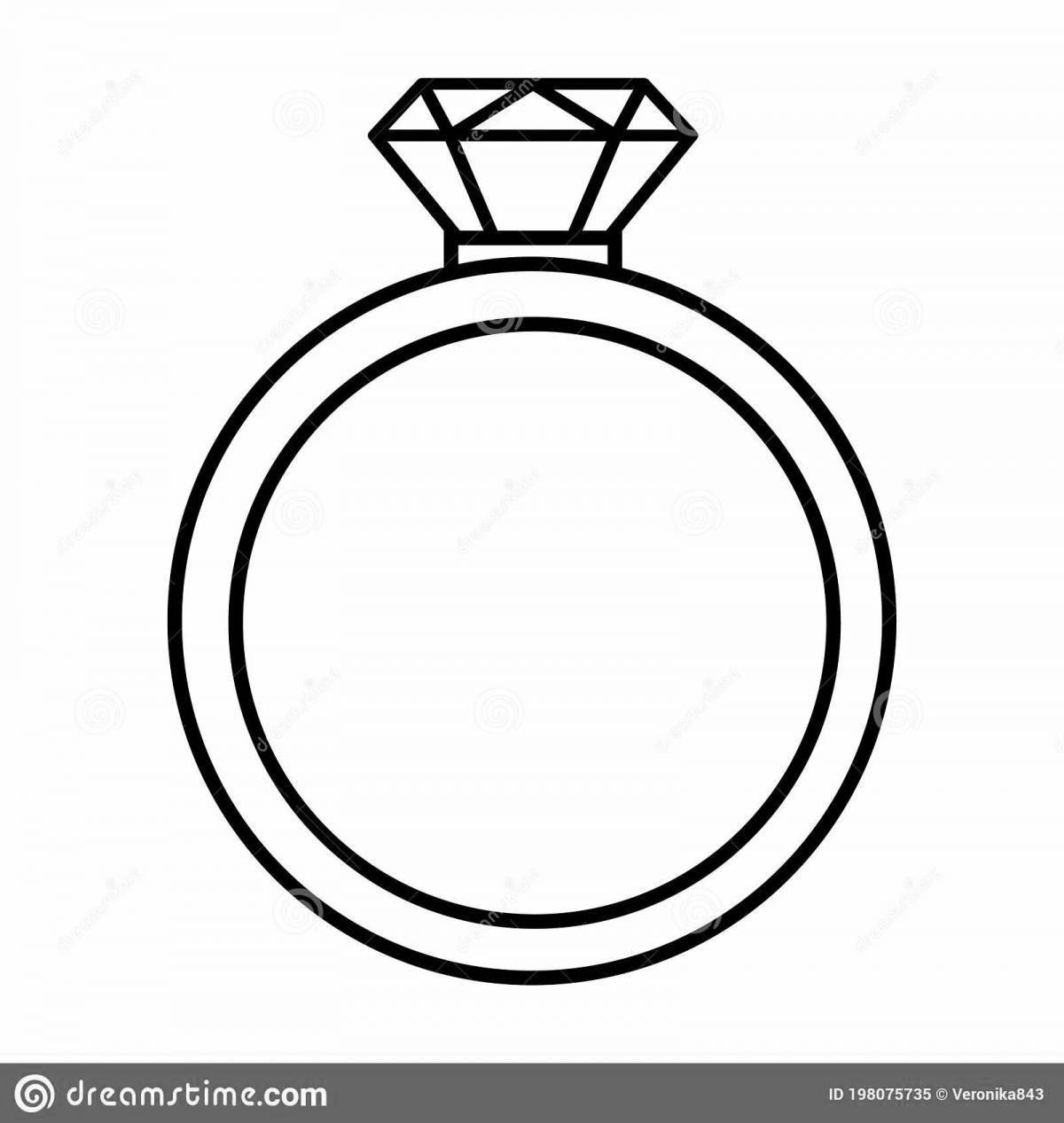 Гламурная раскраска кольца с бриллиантом