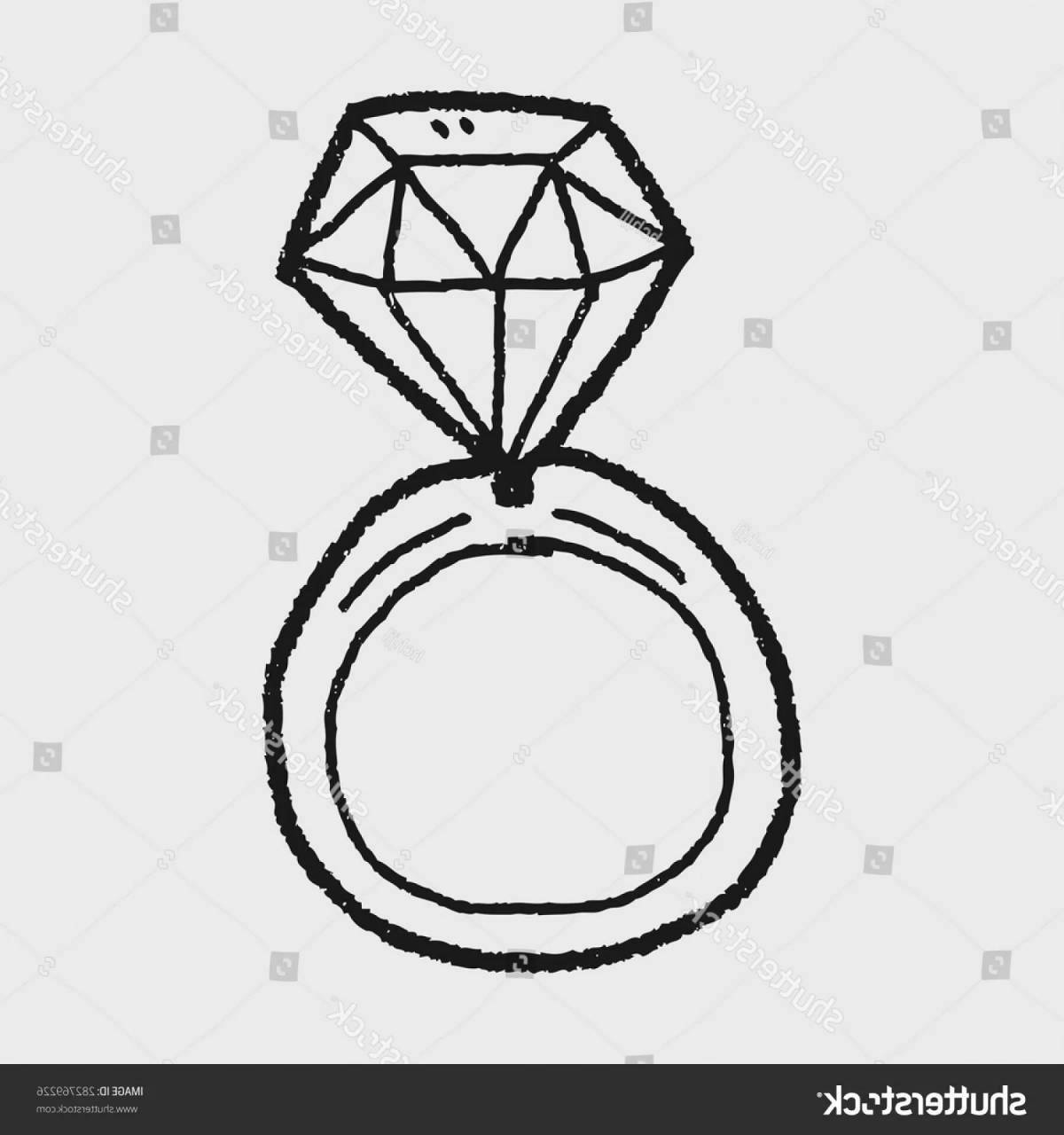 Светящаяся раскраска кольца с бриллиантом