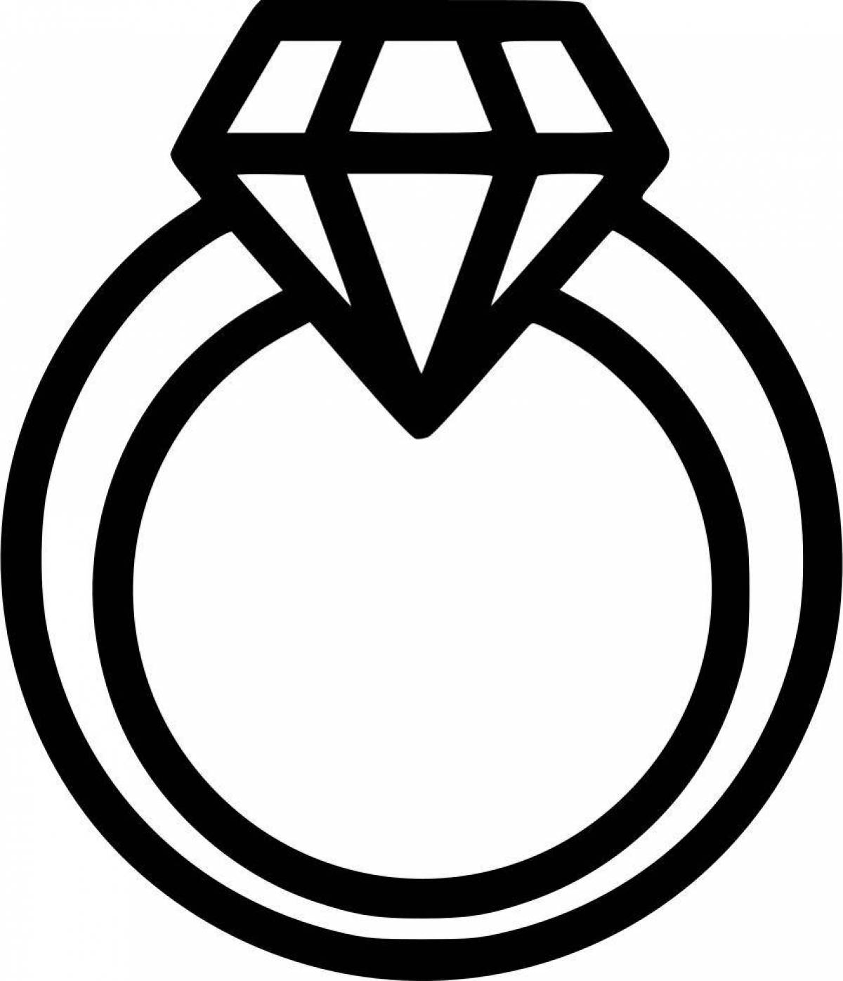 Кольцо с бриллиантом трафарет