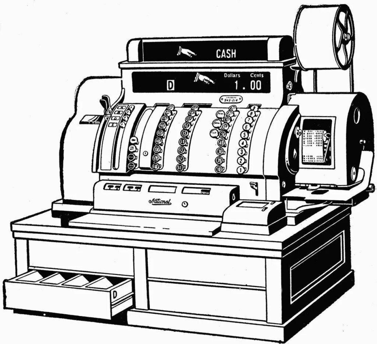 Касса распечатать. Кассовый аппарат. Первый кассовый аппарат. Векторный кассовый аппарат. Касса схематично.
