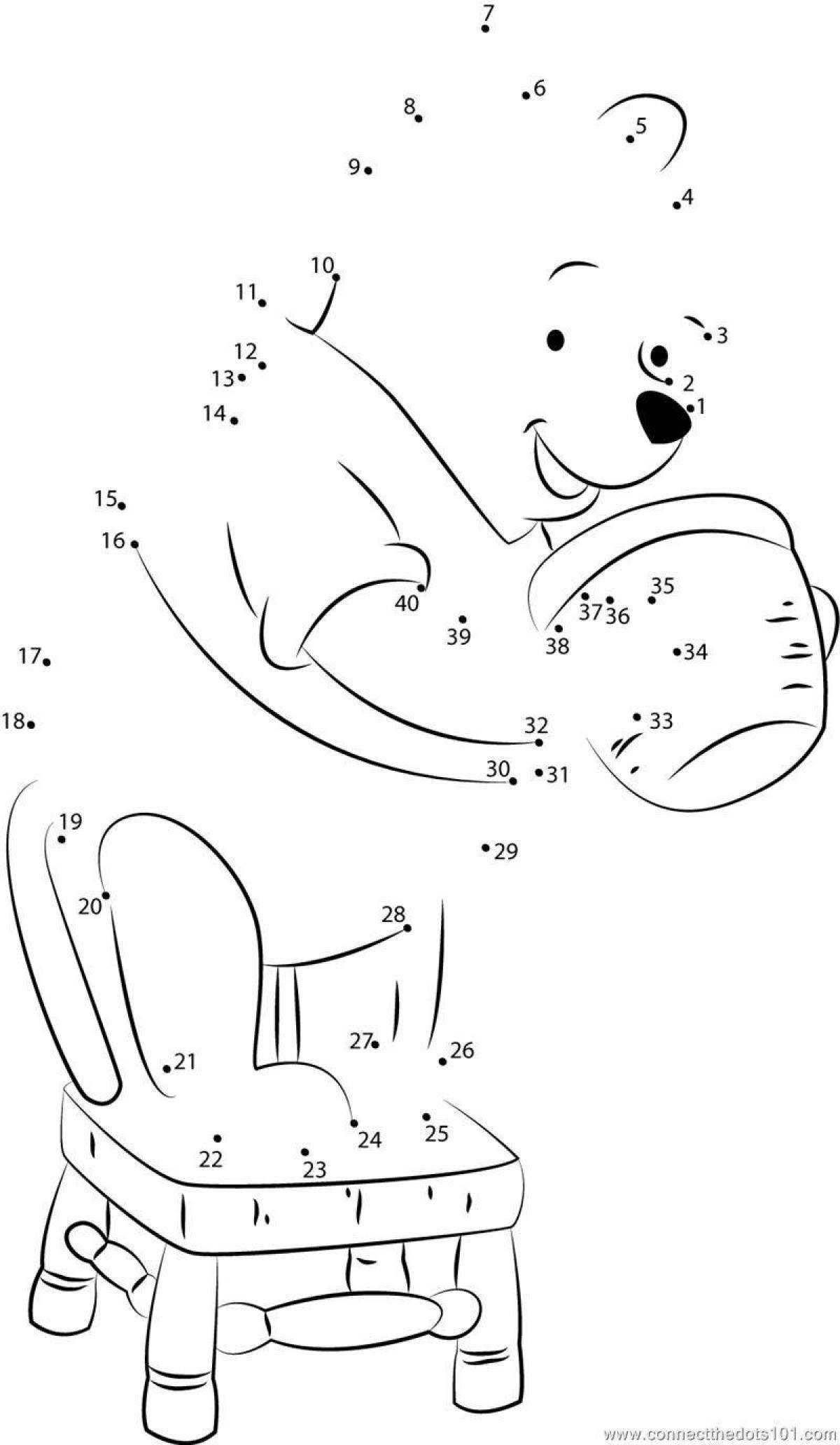 рисунок по точкам стул