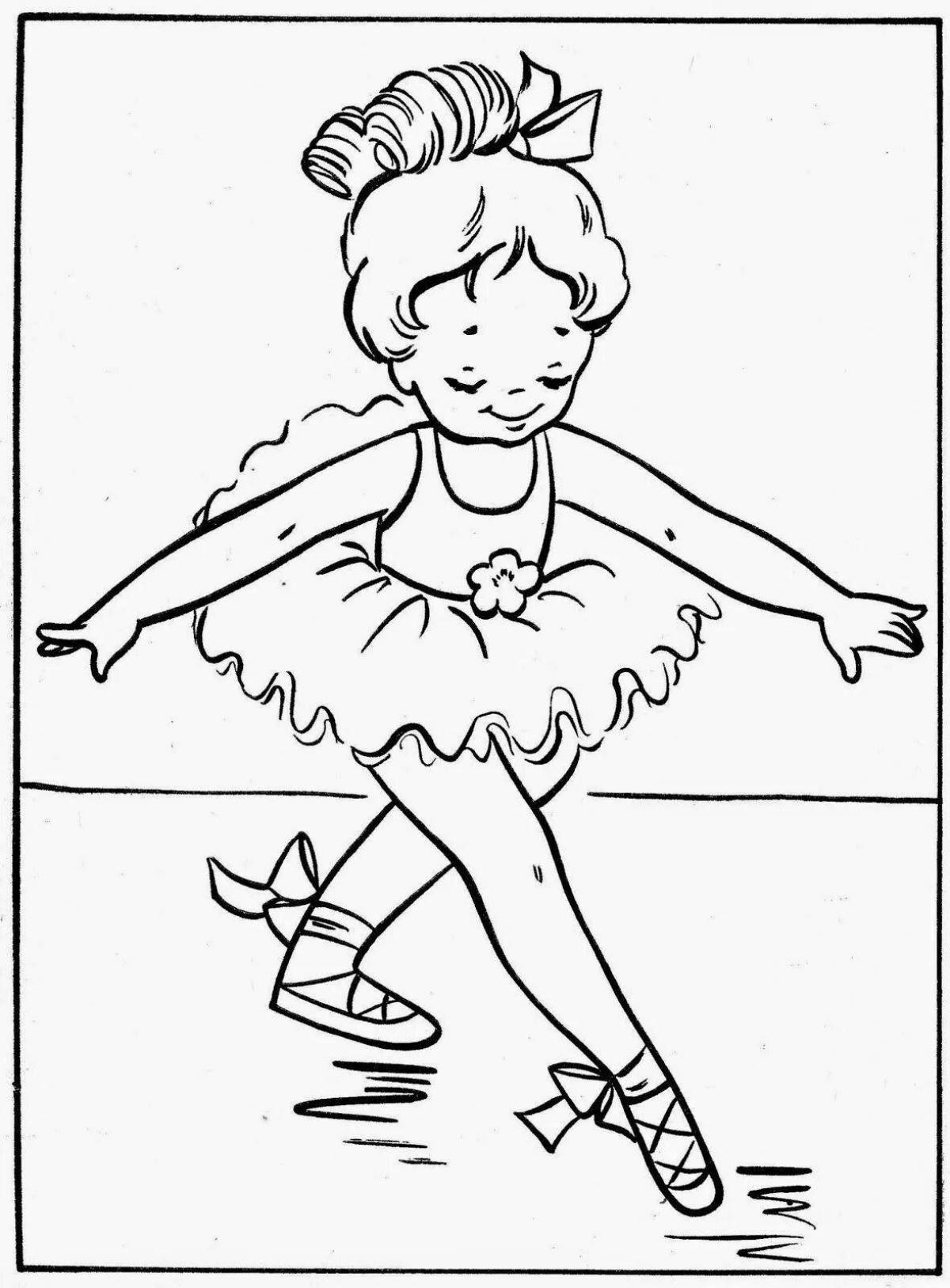 Раскраска маленькая балерина