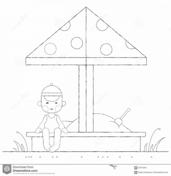 Рисунок на песочнице для детей