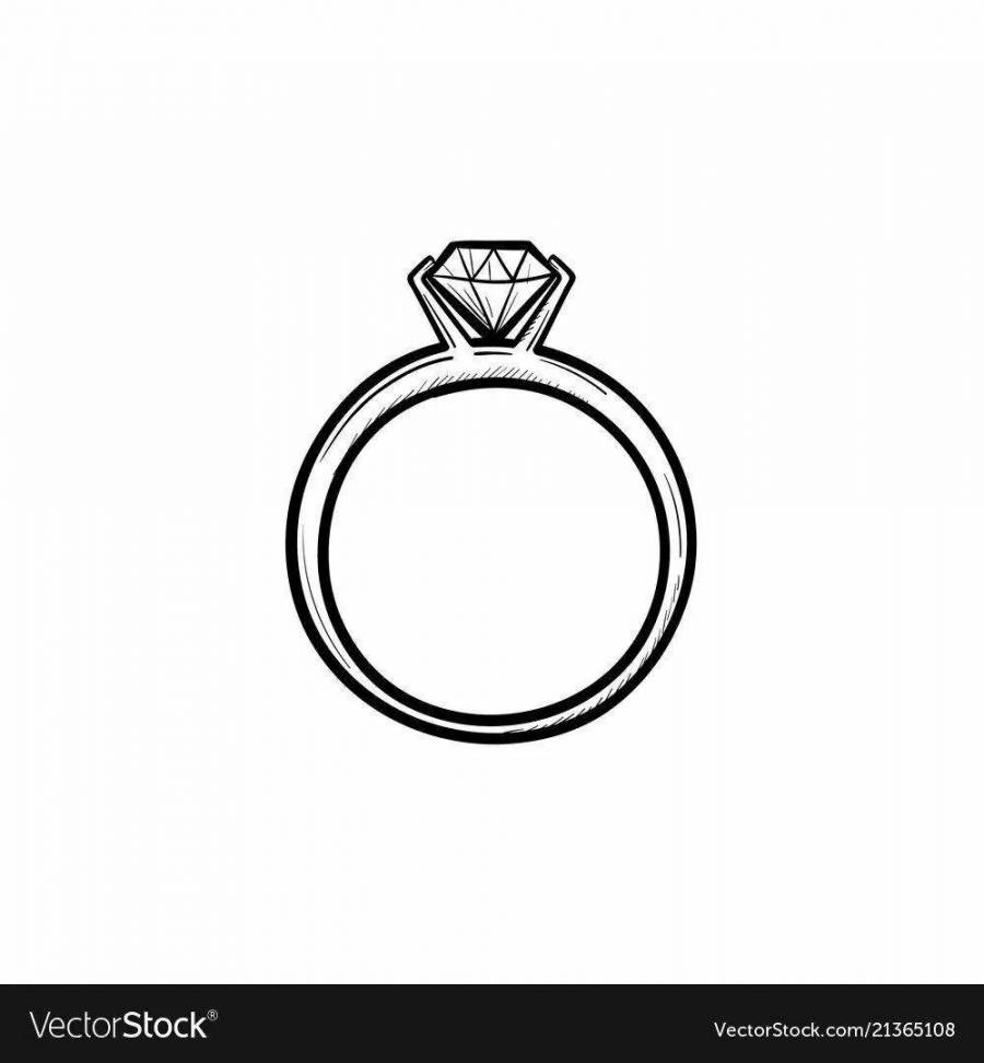 Кольцо с алмазом эскиз