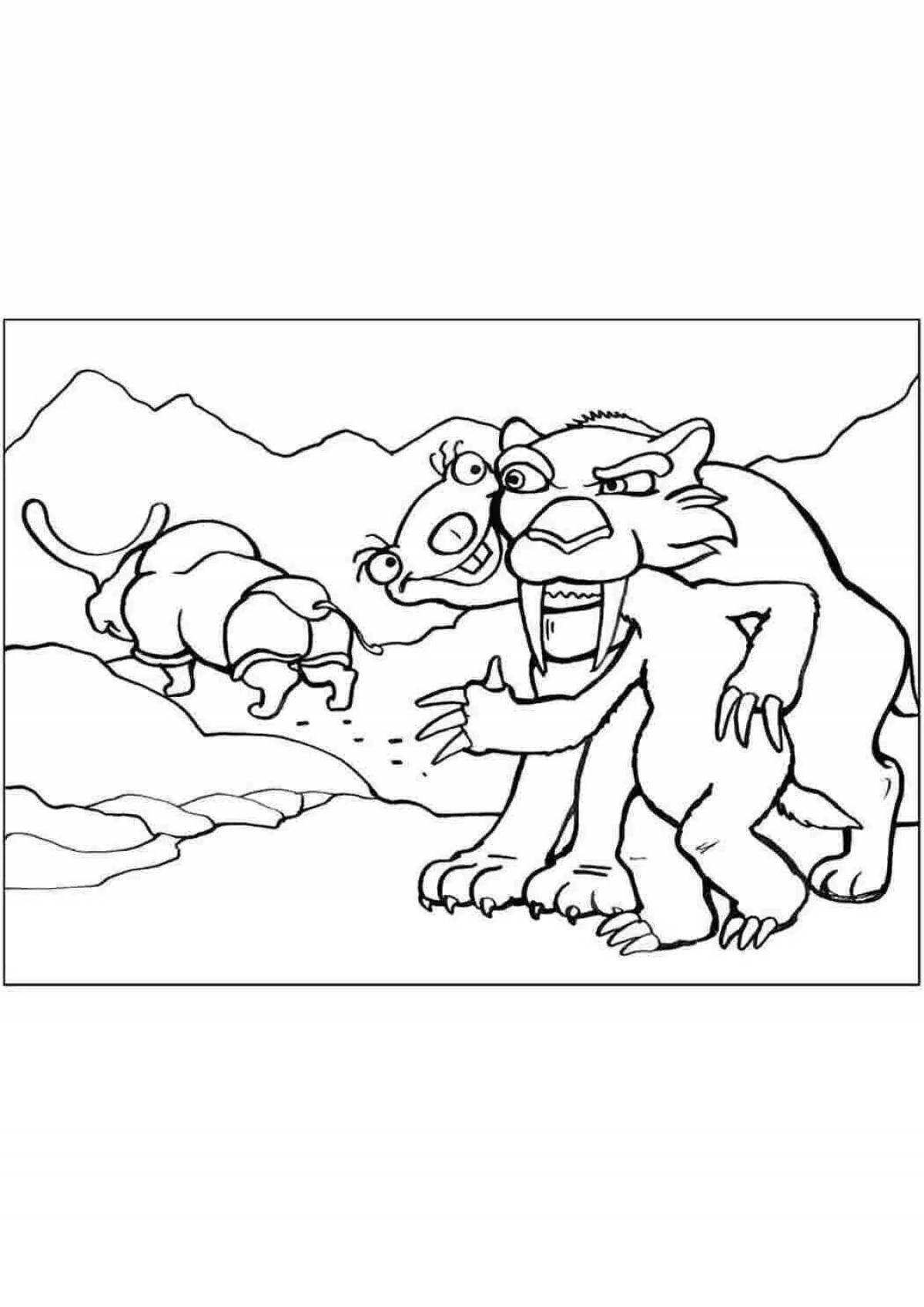 Playful ice age shira coloring page