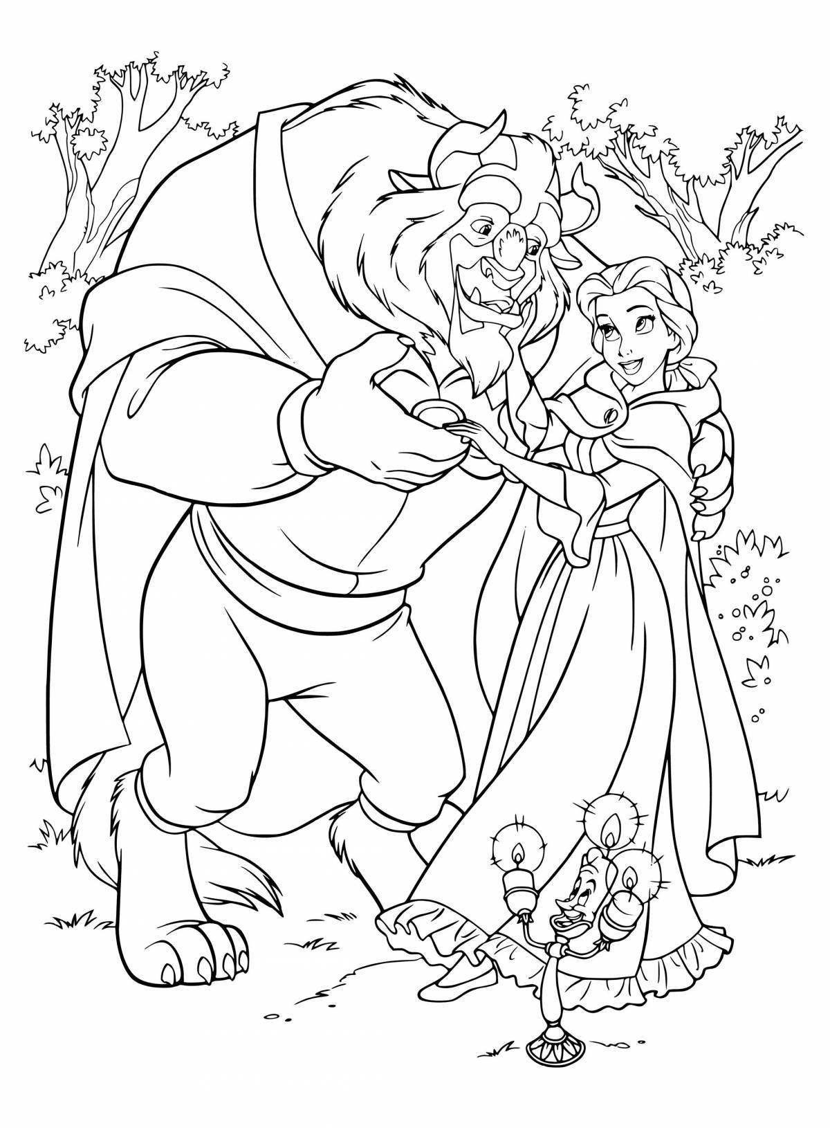 Coloring majestic belle and the monster