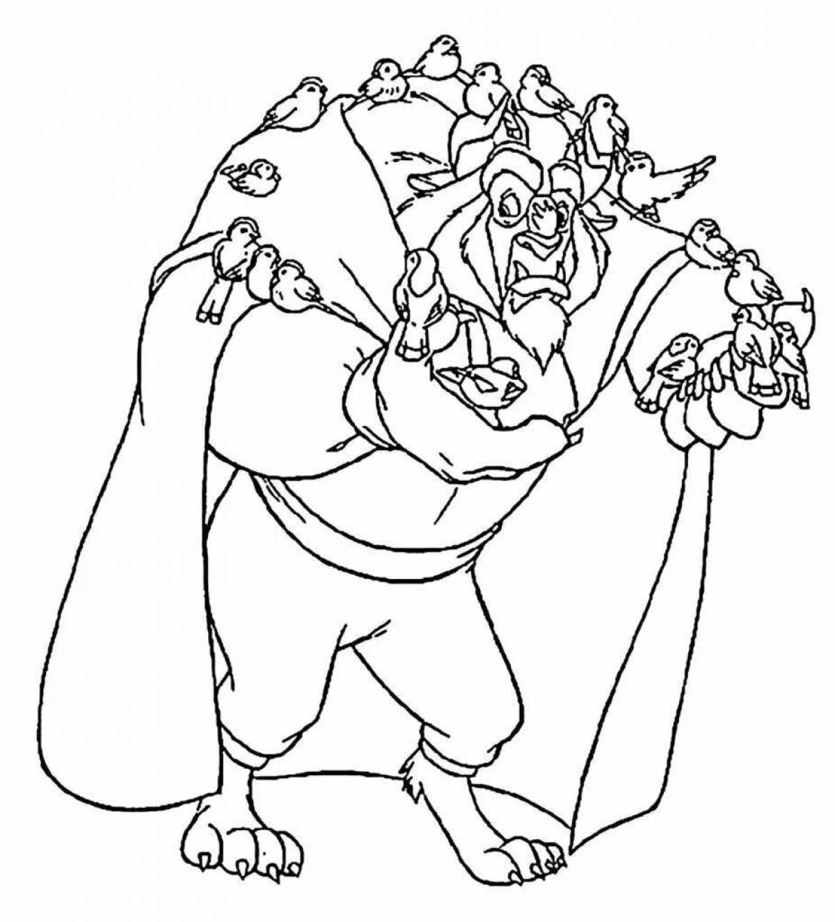 Gorgeous belle and the monster coloring page