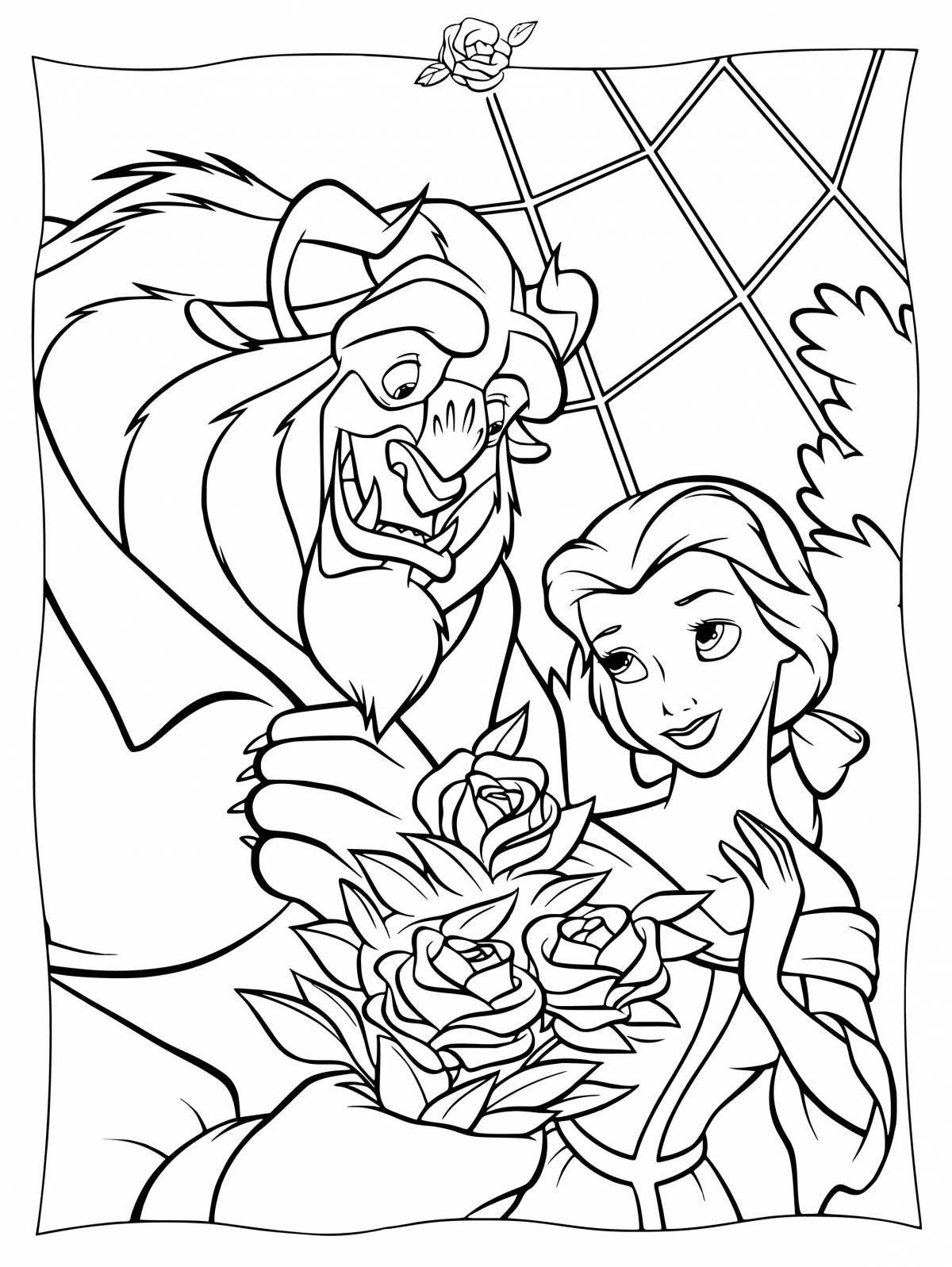 Glorious belle and the monster coloring page