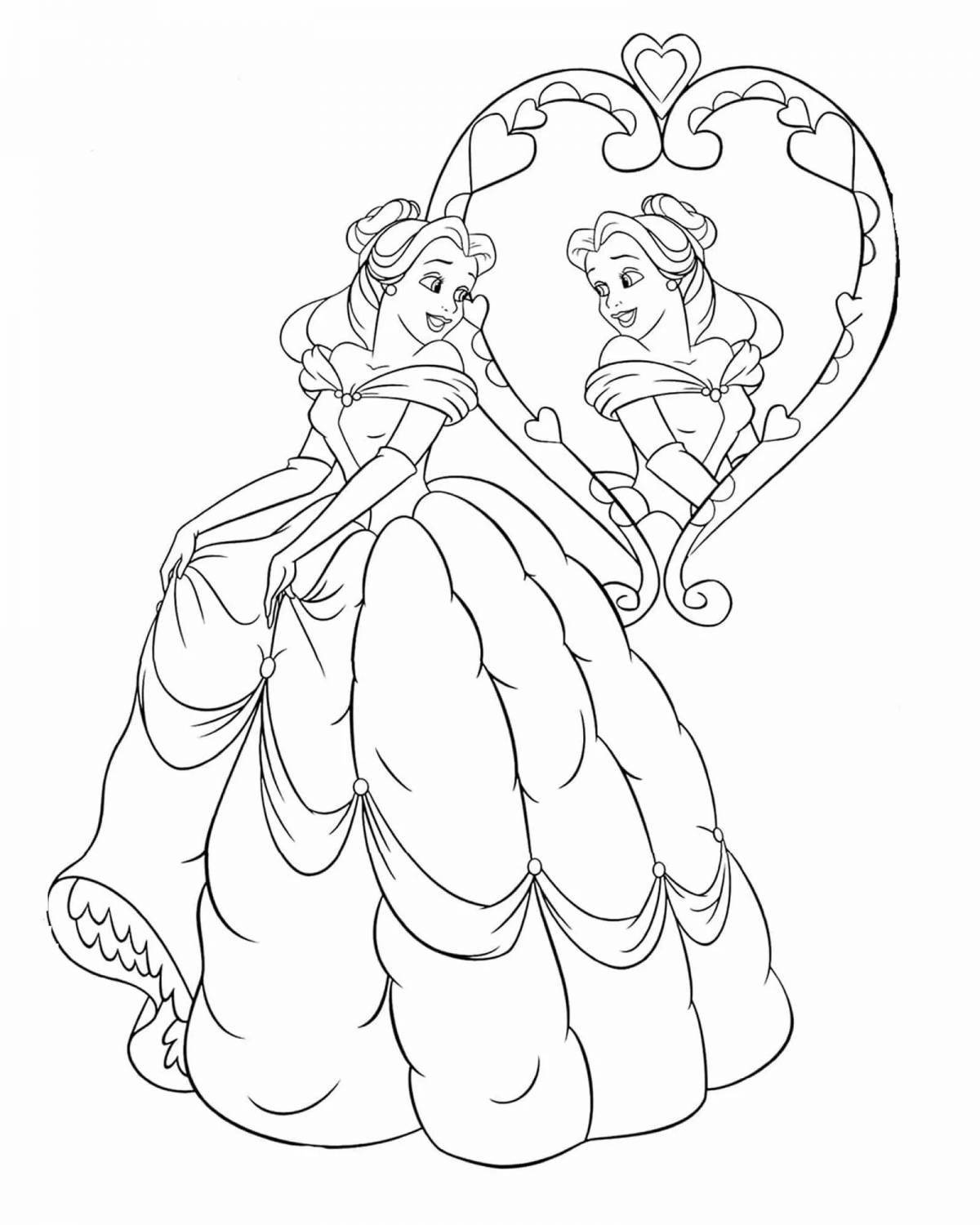 Brilliant belle and monster coloring page
