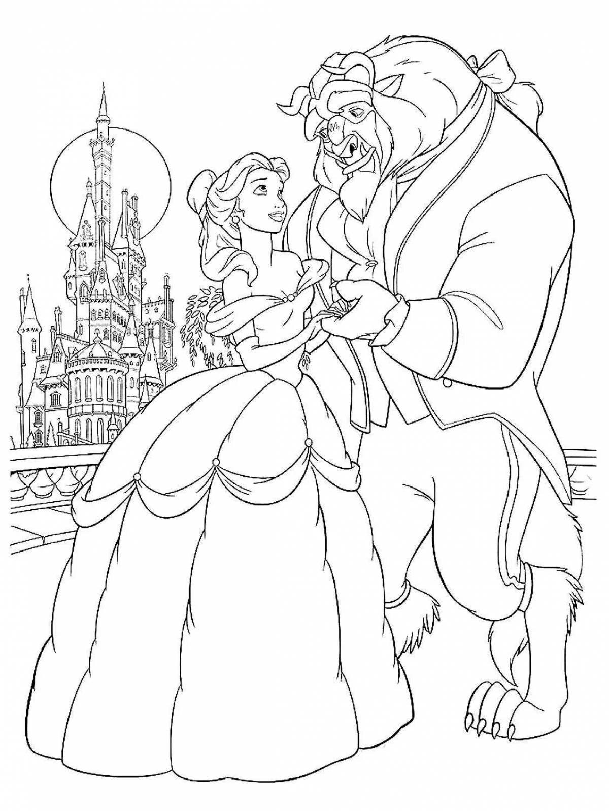 Dazzling belle and the monster coloring book