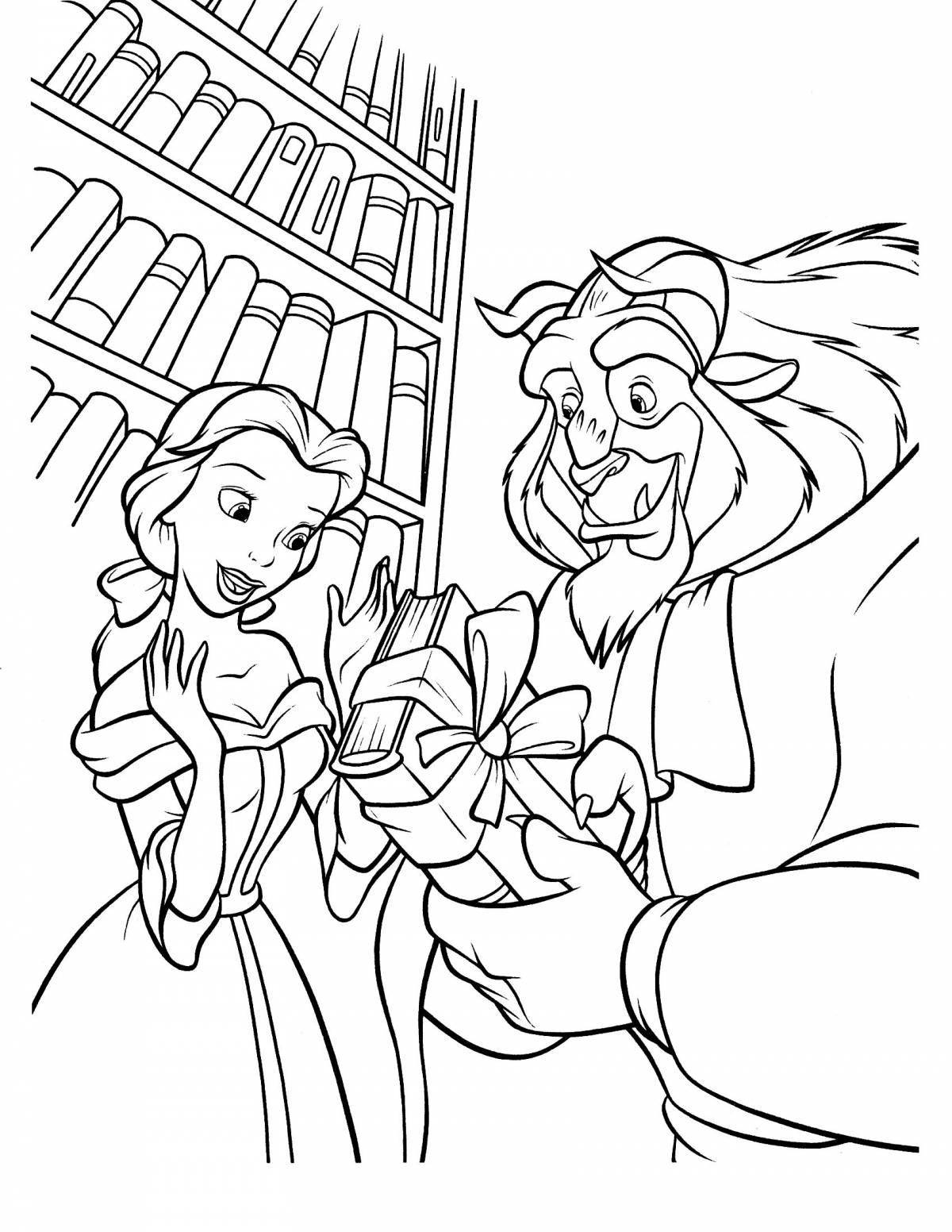 Belle and the monster colorful coloring book