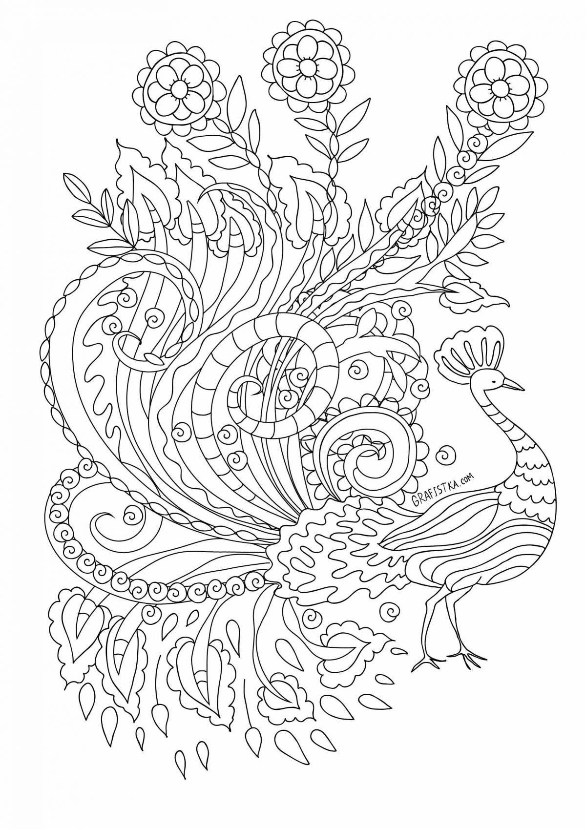 Joyful anti-stress heat bird coloring book