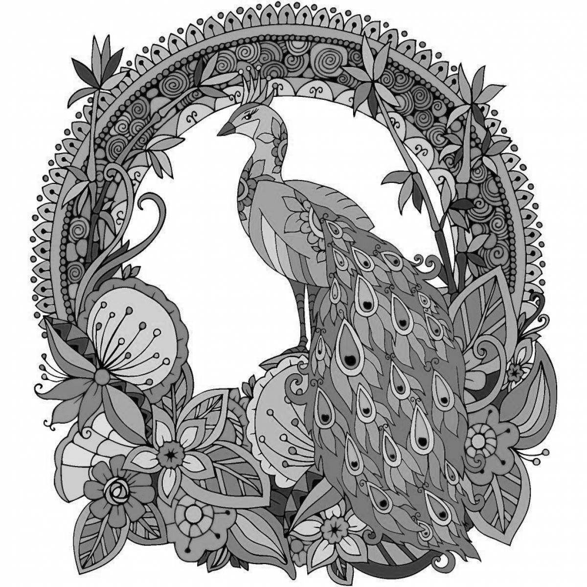 Majestic antistress heat bird coloring book