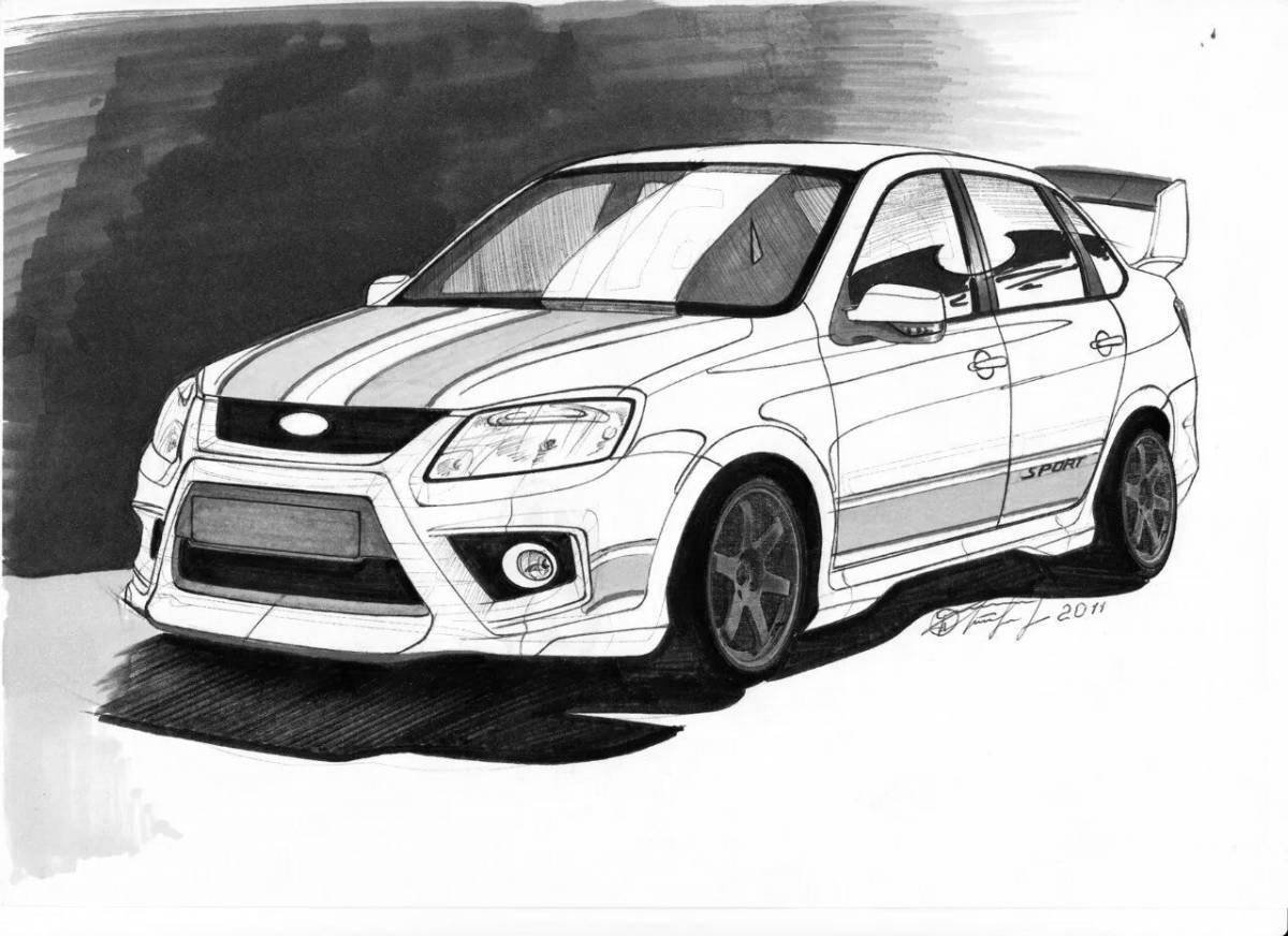 Glorious Lada Vesta sport coloring book