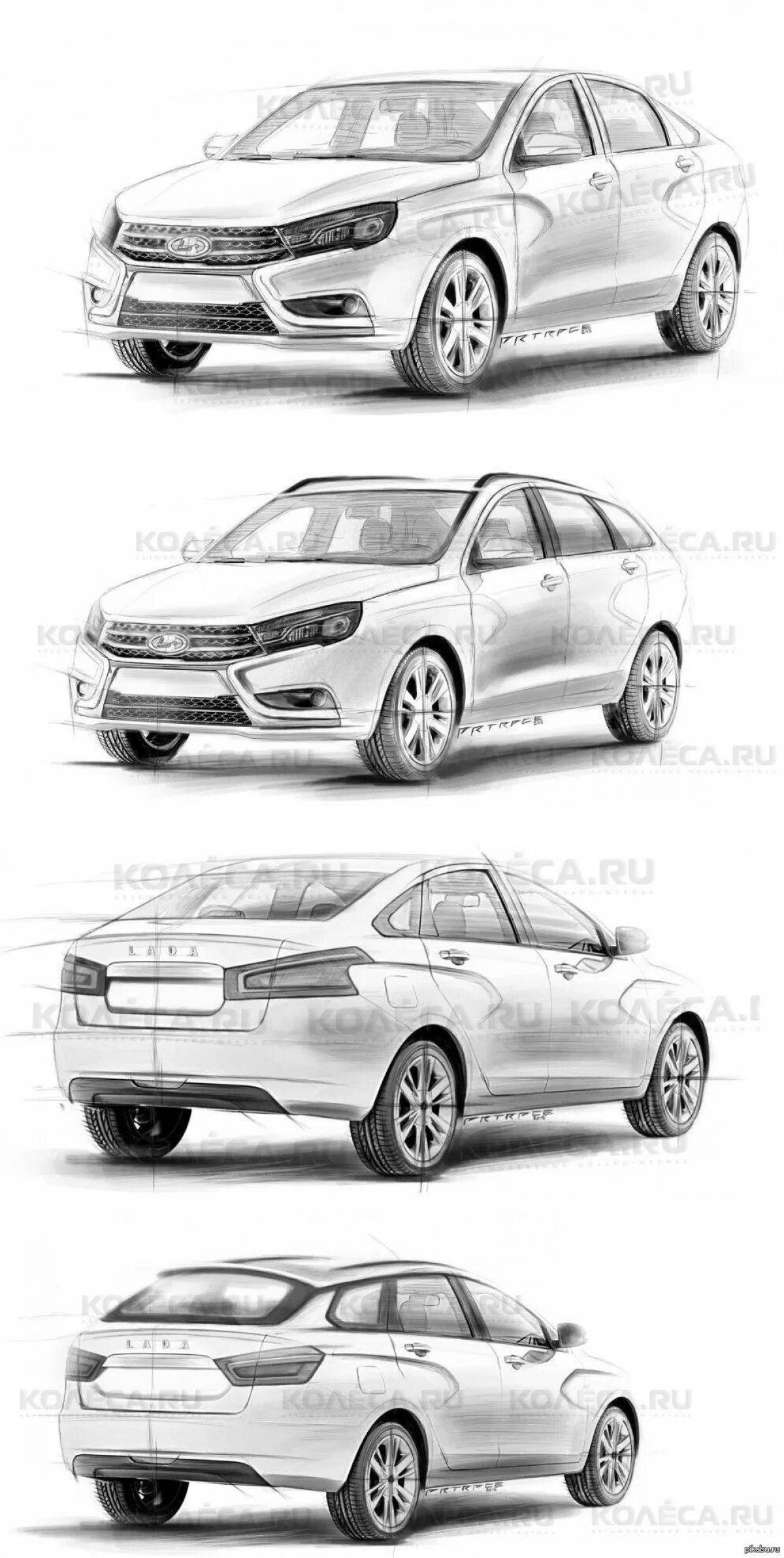 Coloring book grand lada vesta sport