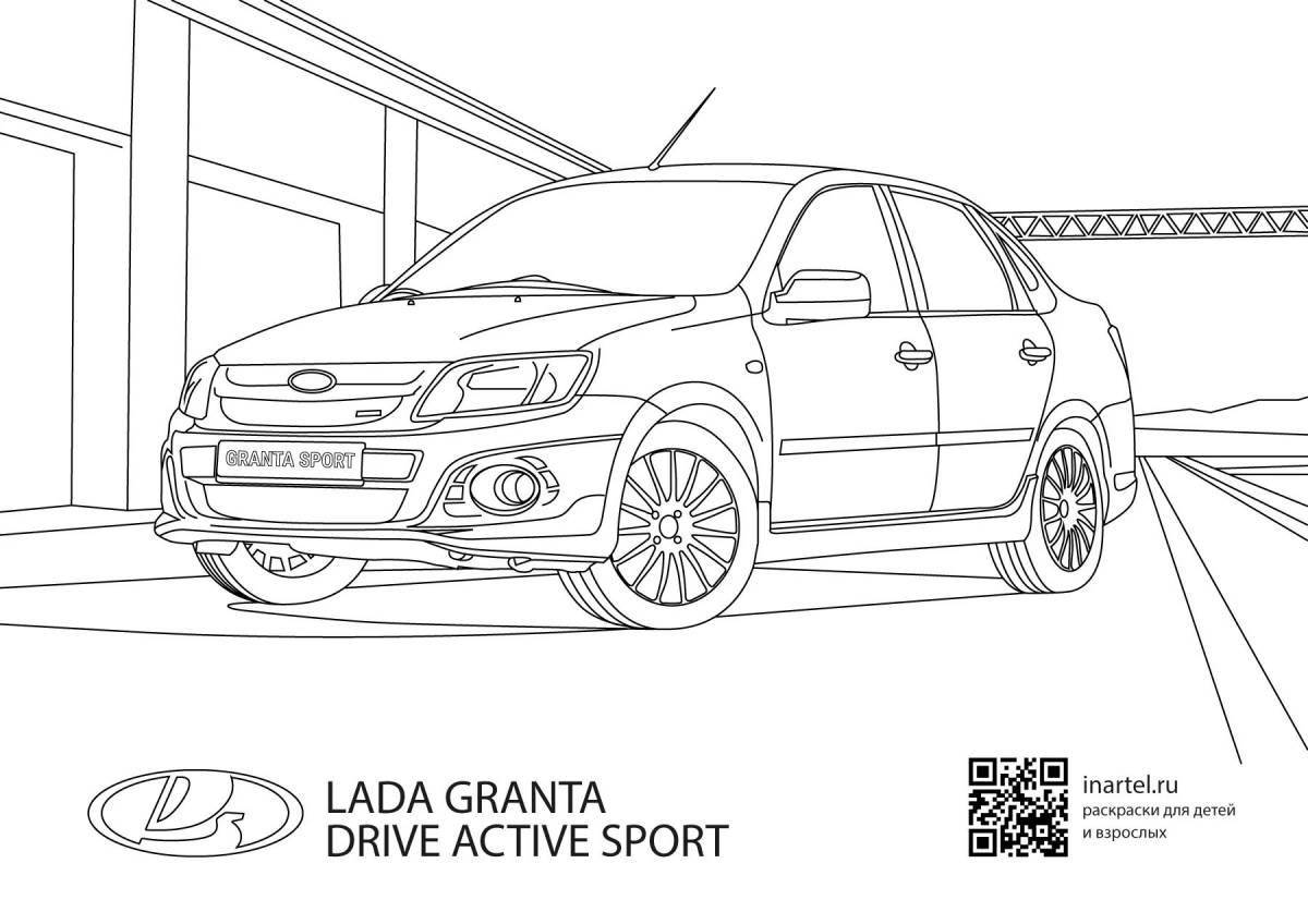 Brilliant Lada Vesta sport coloring book