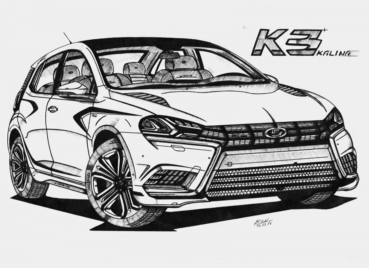 Spectacular Lada Vesta sport coloring book