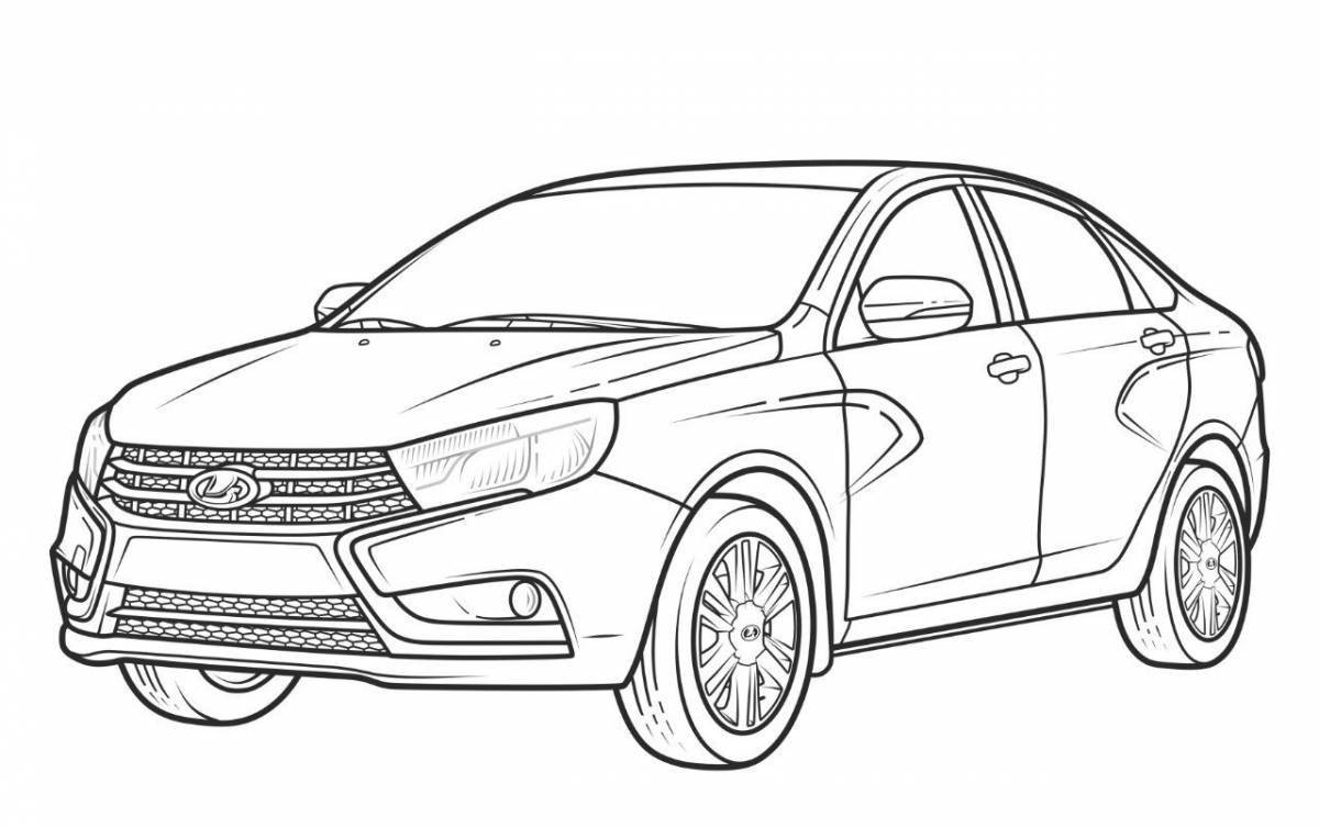 Captivating Lada Vesta sport coloring book