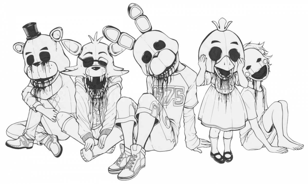 Charming puppet fnaf 9 coloring book