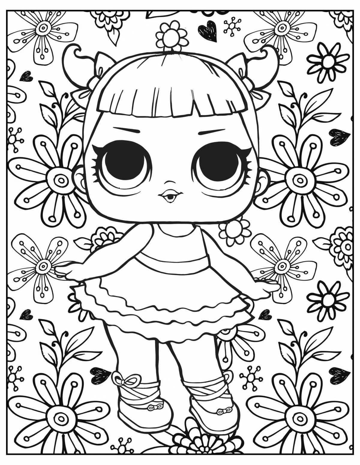 Radiant coloring page doll lol flower