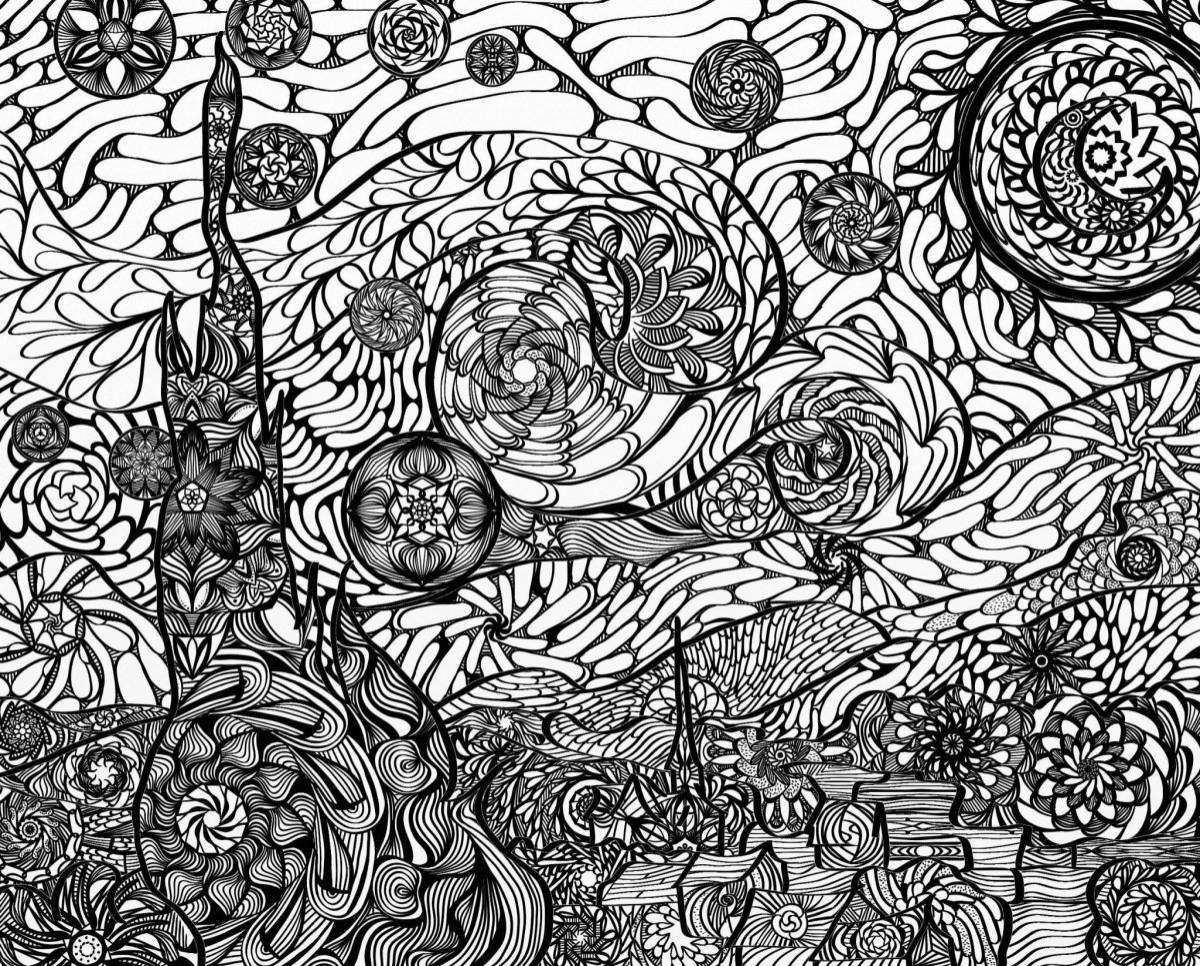 Van Gogh's fascinating anti-stress coloring book