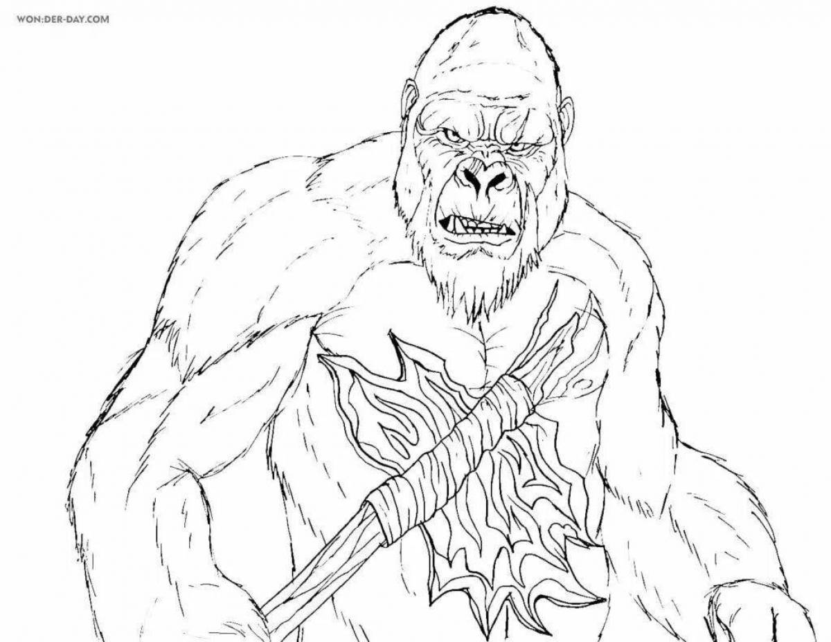 Radiant kong monkey king coloring page