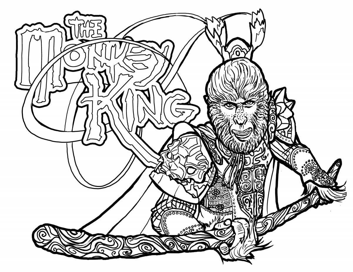 Изысканная раскраска kong monkey king