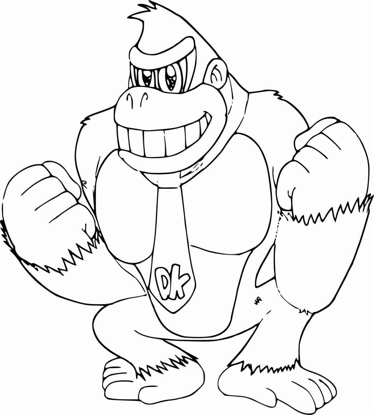 Lovely kong monkey king coloring page