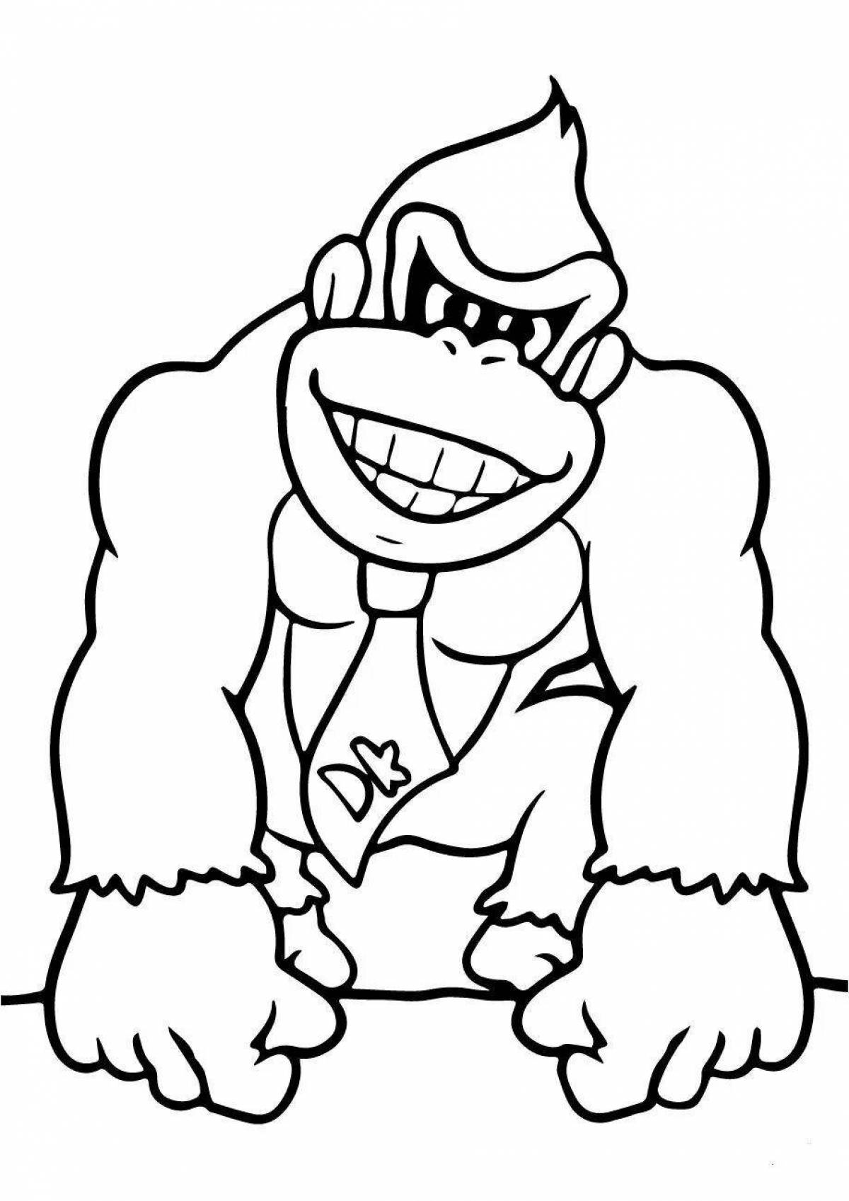Анимированная страница раскраски kong monkey king