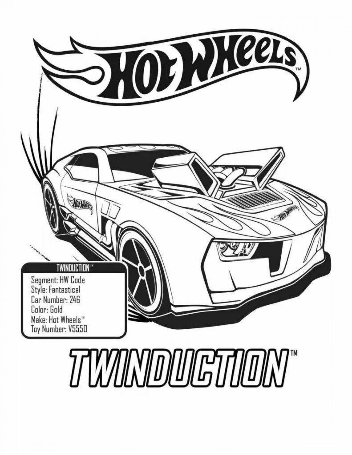 Intriguing hot wheels coloring page