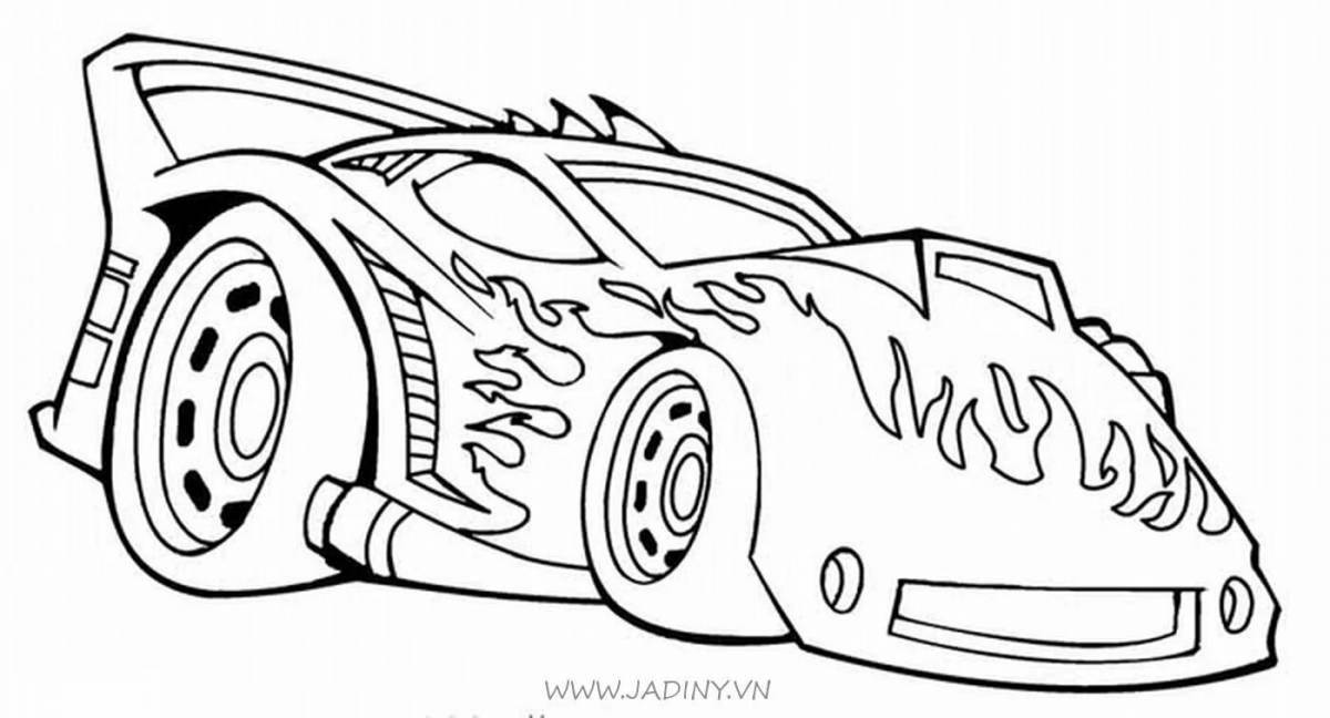 Adorable hot wheels coloring page