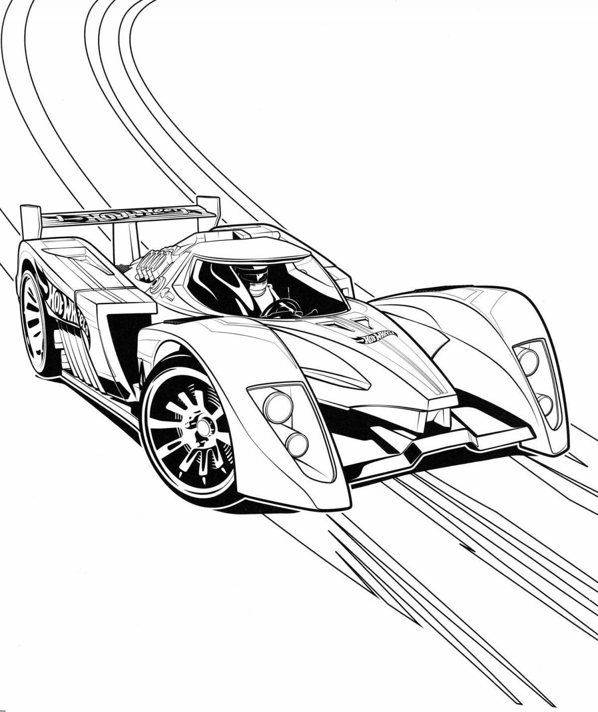 Adventurous hot wheels track coloring page