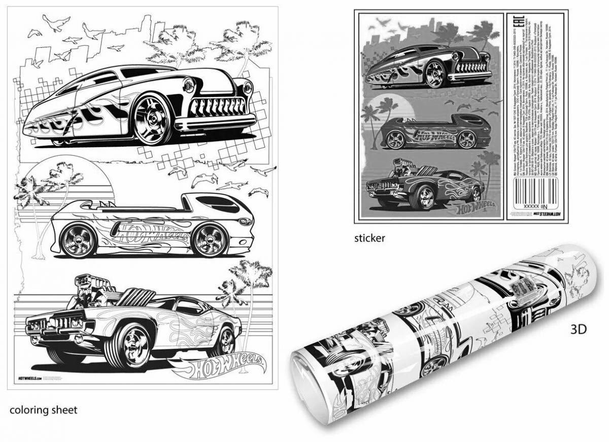 Splendid hot wheels track coloring page
