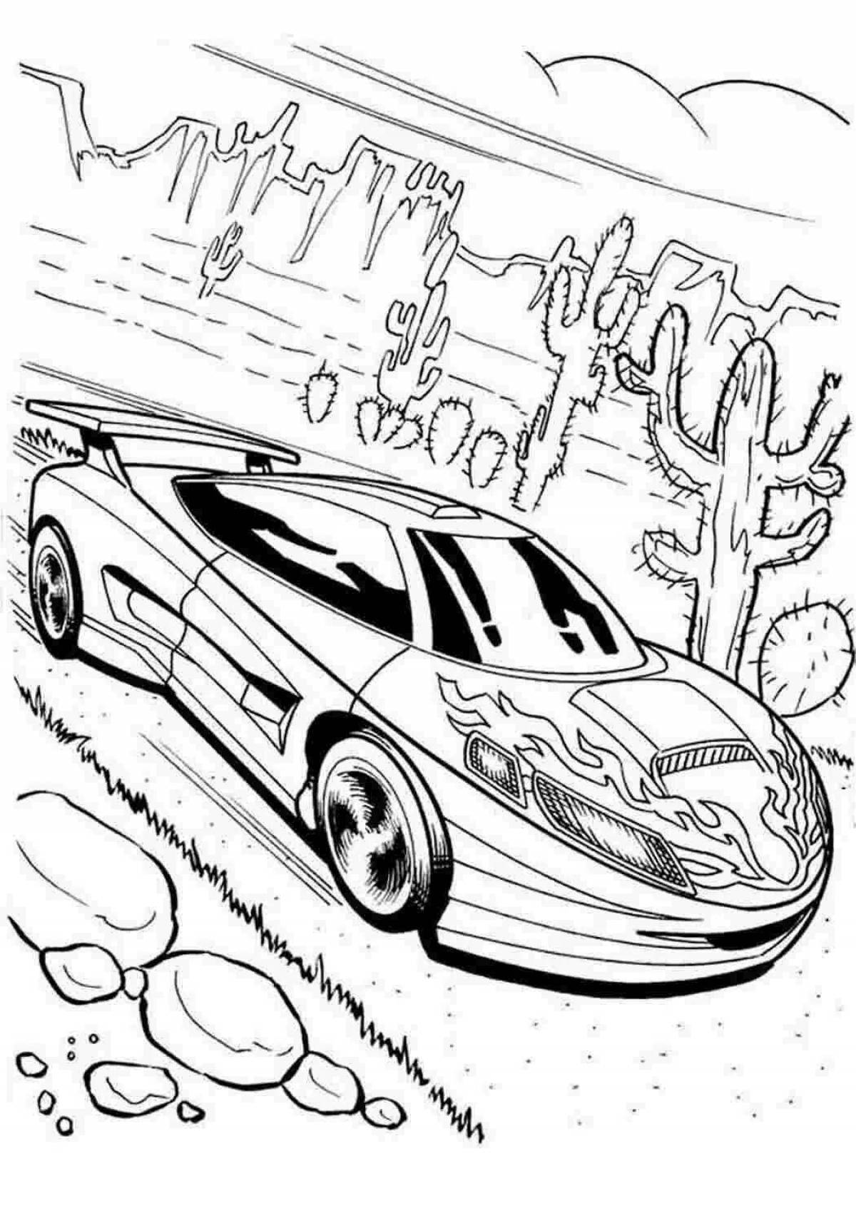 Great hot wheels coloring page