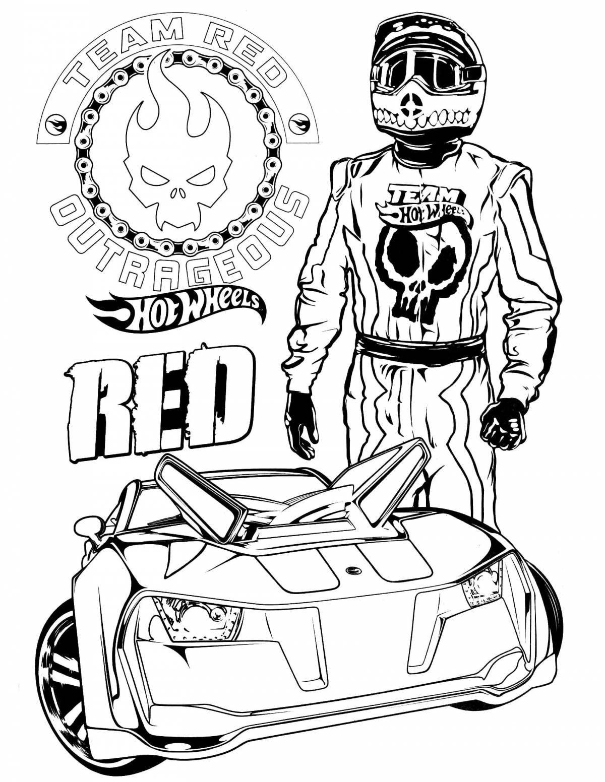 Impressive hot wheels coloring page