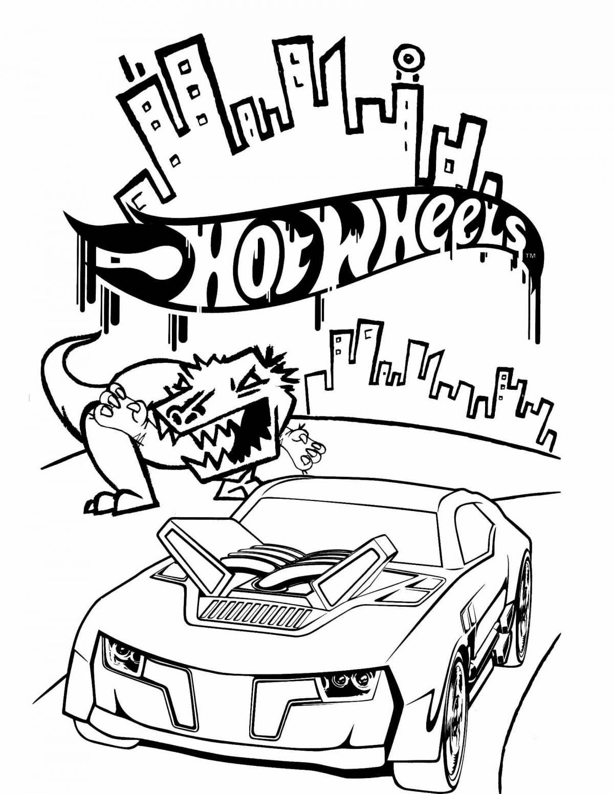 Coloring page wonderful track hot wheels