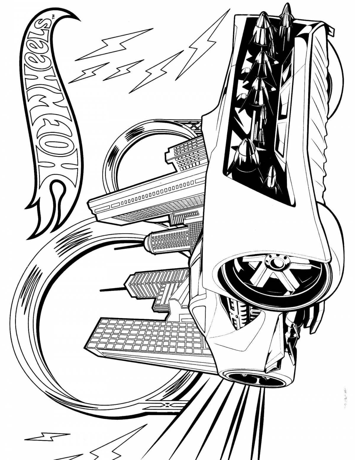 Coloring page of the hot wheels track